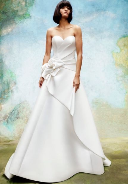 Draped Rose Mikado Wedding Dress
