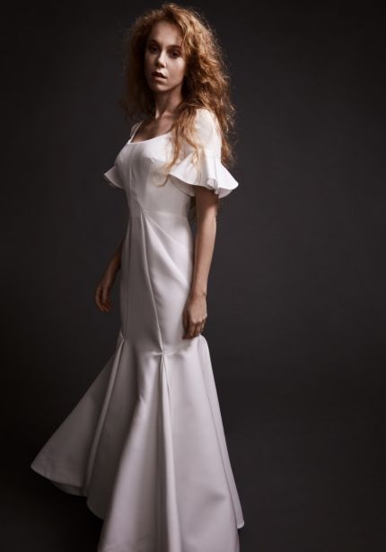 Mermaid Wedding Dress with Ruffle Sleeves