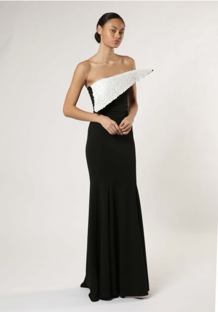 Beaded Crepe Gown