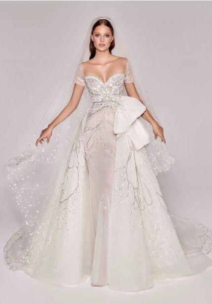 Heavily Beaded Princess Wedding Dress