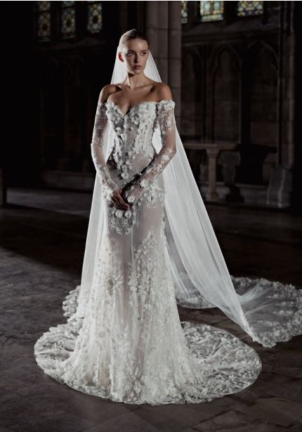 Embellished Lace Wedding Dress