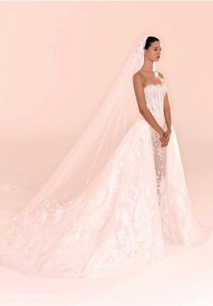 Embroidered Strapless Ball Gown