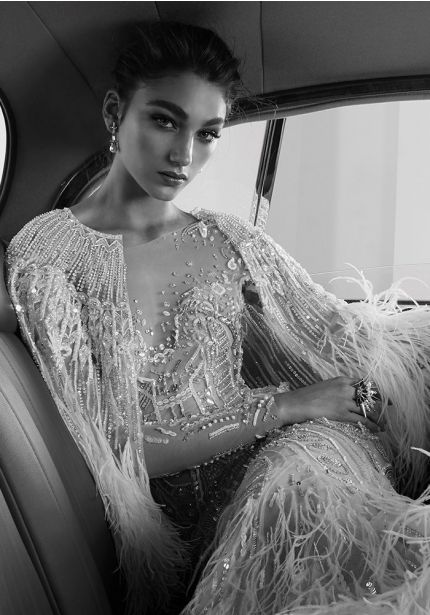 Beaded Ostrich Feathers Bridal Cape
